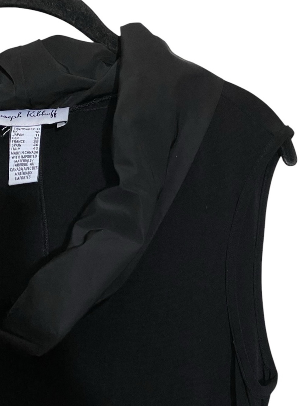 Joseph Ribkoff Black Asymmetrical Tunic 8 Cowl Neck Lagenlook Avant Garde Artsy - Picture 11 of 14